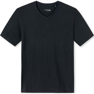 SCHIESSER Mix+Relax T-shirt, heren shirt korte mouwen v-uitsnijding zwart -  Maat: L