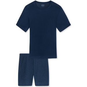 SCHIESSER Long Life Soft shortamaset, heren shortama modal bladeren admiraal gedessineerd