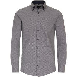 VENTI - Modern Fit Overhemd - Blauw Dessin - Strijkvriendelijk