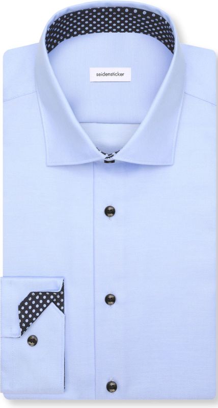 SEIDENSTICKER - Zakelijk Overhemd - Azuur - Slim Fit - Lange Mouw
