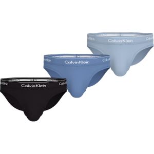 Calvin Klein Icon Cotton Stretch Hipster briefs (3-pack), heren slips, zwart, middenblauw, lichtblauw