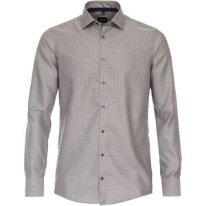 VENTI modern fit overhemd, dobby, beige, wit, blauw mini dessin