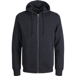 JACK & JONES Star basic sweat zip hood regular fit, heren sweatvest katoenmengsel met capuchon, zwart -  Maat: XL