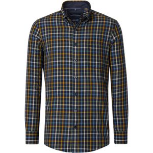 CASA MODA - Sport Comfort Fit Overhemd - Blauw Geruit - Strijkvriendelijk
