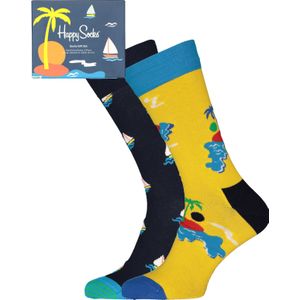 Happy Socks Sail Away Gift Set (2-pack), blauw vakantiegevoel