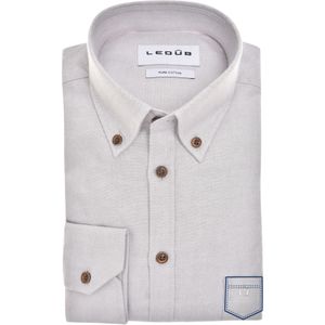Ledub modern fit overhemd, Oxford, lichtgrijs