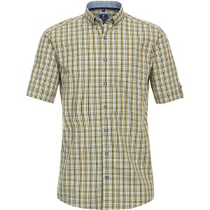 3 voor 99 | Redmond modern fit overhemd, korte mouw, popeline, groen geruit