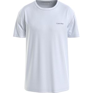 Calvin Klein Micro Logo Interlock T-shirt, heren T-shirt korte mouw O-hals, wit -  Maat: S