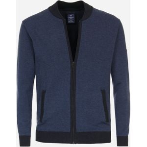 Redmond heren vest katoen, opstaande kraag, blauw dessin (middeldik)