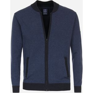 Redmond heren vest katoen, opstaande kraag, blauw dessin (middeldik)