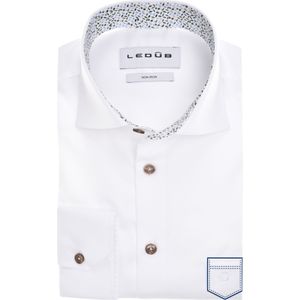 Ledub modern fit overhemd, popeline, wit