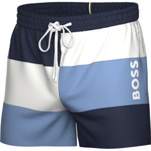 HUGO BOSS Court swim shorts, heren zwembroek, blauw-wit gestreept -  Maat: XXL