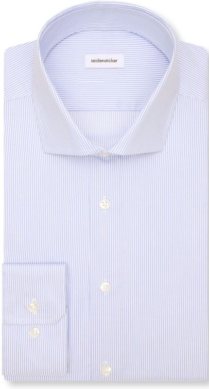 Seidensticker slim fit overhemd, popeline, blauw gestreept