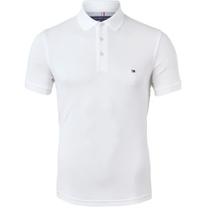 Tommy Hilfiger 1985 slim fit polo, wit -  Maat: XL