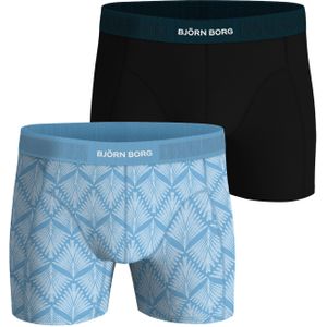 Bjorn Borg Cotton Stretch boxers, heren boxers normale lengte (2-pack), zwart, print