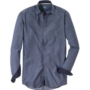 OLYMP Casual regular fit overhemd, flanel, marineblauw geruit