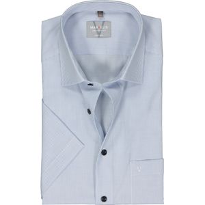 MARVELIS comfort fit overhemd, korte mouw, popeline, lichtblauw gestreept