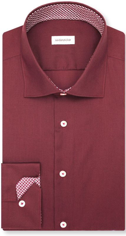 Seidensticker slim fit overhemd, popeline, rood