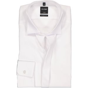 OLYMP Luxor modern fit overhemd, smoking overhemd, mouwlengte 7, wit met wing kraag 46
