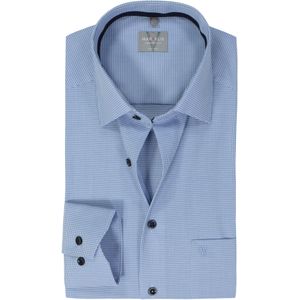 MARVELIS comfort fit overhemd, popeline, lichtblauw met wit mini ruitje