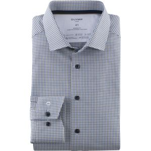 OLYMP Luxor 24/7 modern fit overhemd, twill, natuur geruit