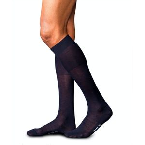 FALKE No. 6 Finest Merino & Silk heren kniekousen, blauw (dark navy) -  Maat: 47-48