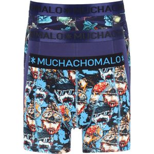 Muchachomalo heren boxershorts (3-pack), shorts Biker Poseidon, print, print, blauw -  Maat: 3XL