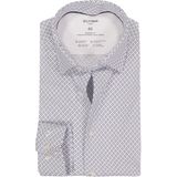 OLYMP - 24/7 Luxor - Overhemd - Wit met Licht- en Donkerblauw Dessin - Strijkvriendelijk