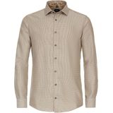 VENTI - Modern Fit Overhemd - Geel - Dobby - Strijkvrij - Boordmaat 38