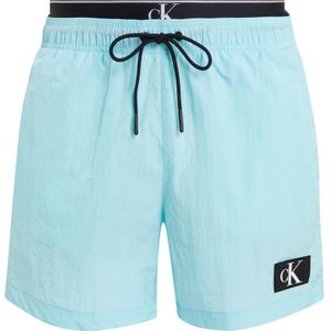 Calvin Klein Medium Drawstring double waistband swimshort, heren zwembroek, turquoise -  Maat: XXL