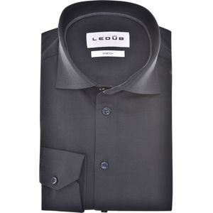 Ledub modern fit overhemd, popeline, donkerblauw