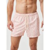 Bjorn Borg Print Swim Shorts, heren zwembroek, roze met witte print -  Maat: XXL