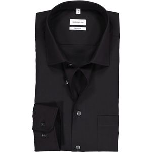 Seidensticker regular fit overhemd, zwart 54