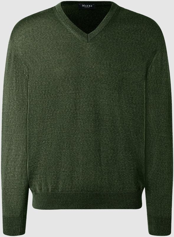 Gebreide pullover van scheerwol met V-hals