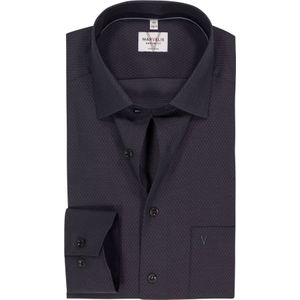 MARVELIS - Modern Fit - Overhemd - Zwart - Mouwlengte 7 - Strijkvrij