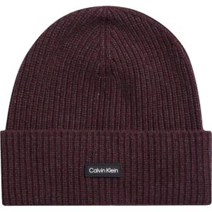 Calvin Klein muts, daddy wool beanie, bordeauxrood