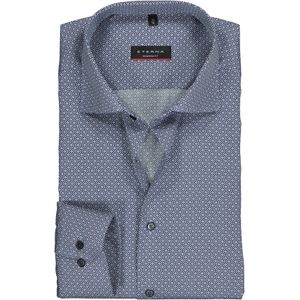 ETERNA modern fit overhemd, structuur heren overhemd, blauw met wit dessin 45