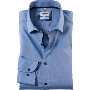 OLYMP Level 5 body fit overhemd, satijnbinding, koningsblauw
