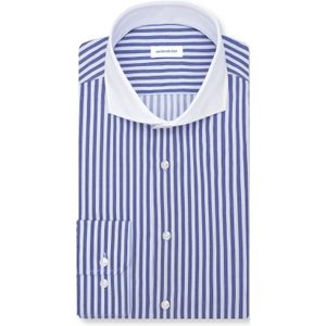 Seidensticker regular fit overhemd, popeline, blauw gestreept