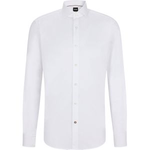 BOSS Joe regular fit overhemd, structuur, wit gestreept 44