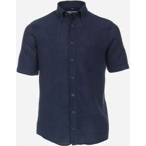 CASA MODA Sport casual fit overhemd, korte mouw, linnen, blauw 43/44