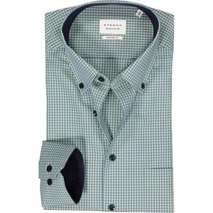 ETERNA comfort fit overhemd, popeline, groen geruit (contrast)