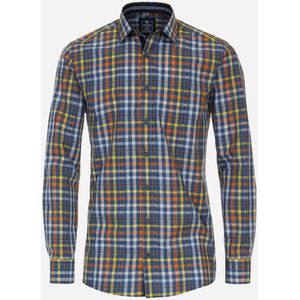 3 voor 99 | Redmond comfort fit overhemd, popeline, blauw geruit