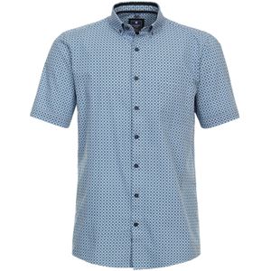 3 voor 99 | Redmond comfort fit overhemd, korte mouw, popeline, blauw dessin