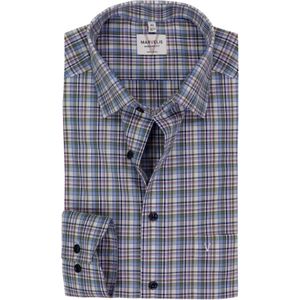 MARVELIS modern fit overhemd, popeline, olijfgroen geruit