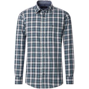 CASA MODA Sport comfort fit overhemd, twill, groen met blauw en wit geruit
