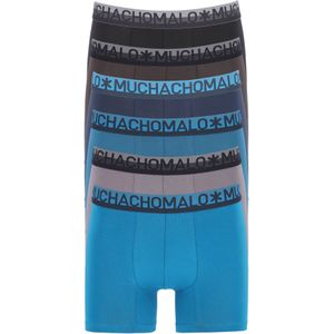Muchachomalo heren boxershorts (6-pack), cotton solid , zwart, grijs, grijs, blauw, blauw, blauw -  Maat: M