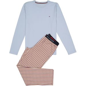Tommy Hilfiger heren pyjama O-hals, woven set, blauw
