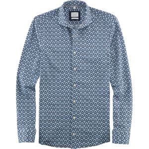 OLYMP Smart Casual Level 5 body fit overhemd, tricot, bleu dessin