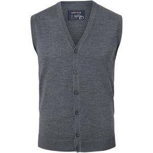 MARVELIS heren vest mouwloos, wol, V-hals, antraciet grijs melange -  Maat: M